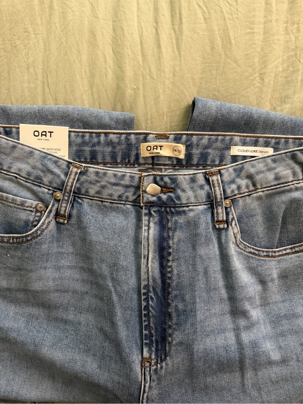 Oat New York Light Blue Wide Leg Jeans